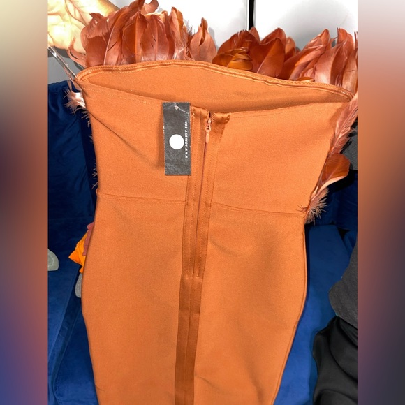 Viva Glam Bandage Mini! FEATHER BANDAGE DRESS! WORN FOR 30 MINS! Tag still on! - Picture 4 of 6